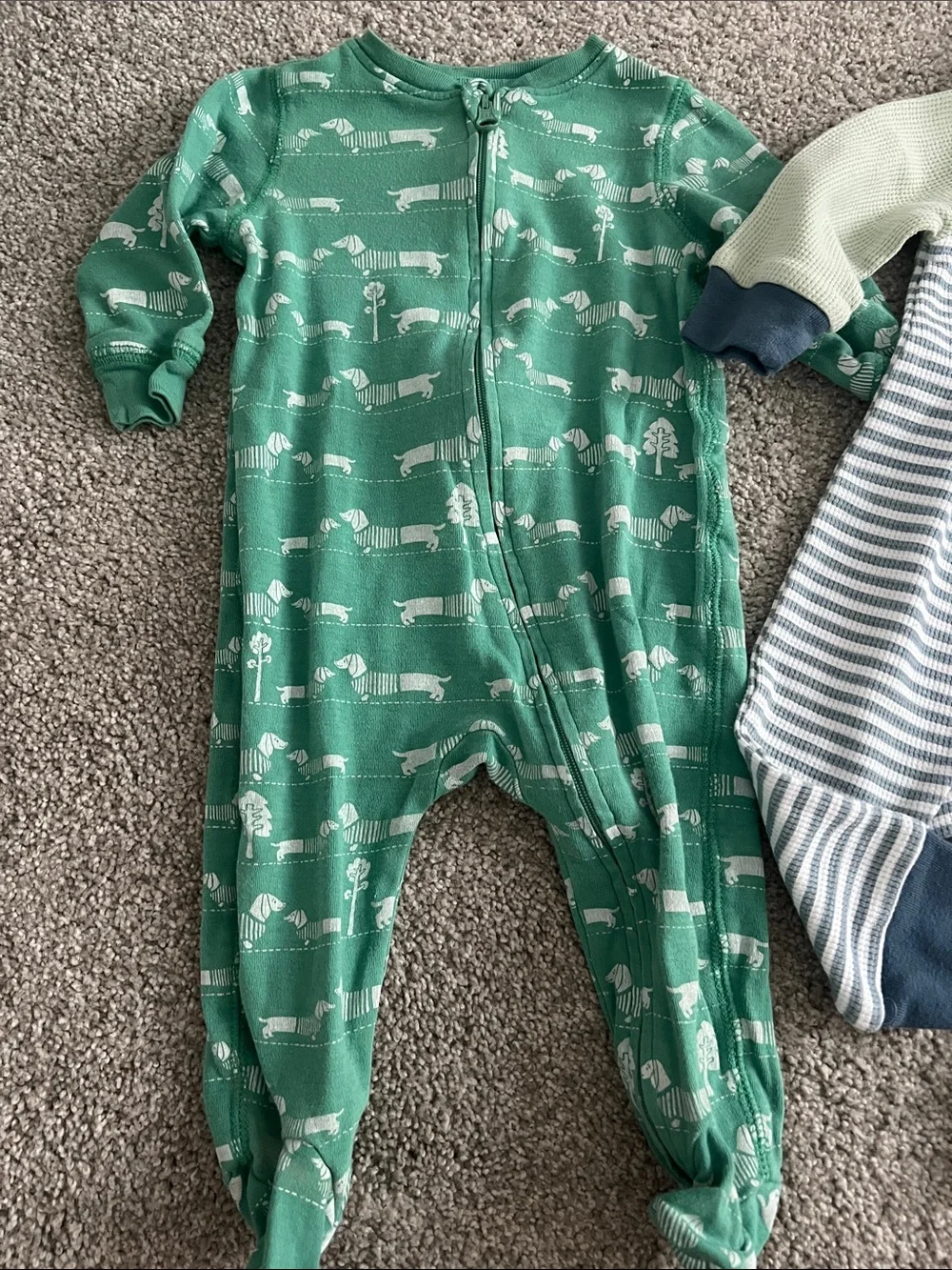GAP Green & Navy Striped and Dino Print Kids Pajama Bundle